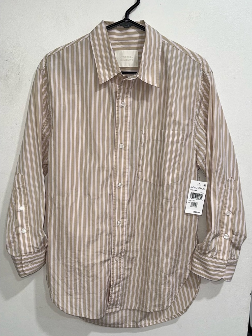 NWT Citizens of Humanity Kayla Mesa Stripe Oversize Button-Up‎ Shirt SZ XS